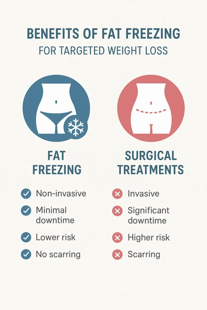 graphic showing the benefits of fat freezing White City