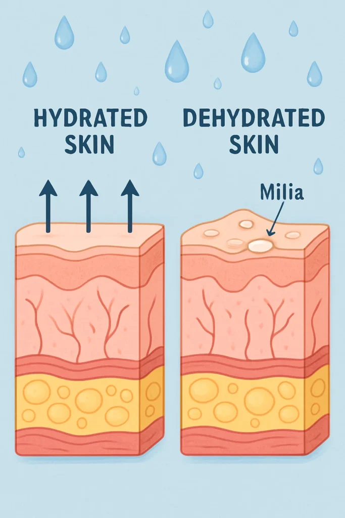 The importance of hydration and milia production White City
