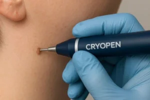 Person receiving skin tag removal White City